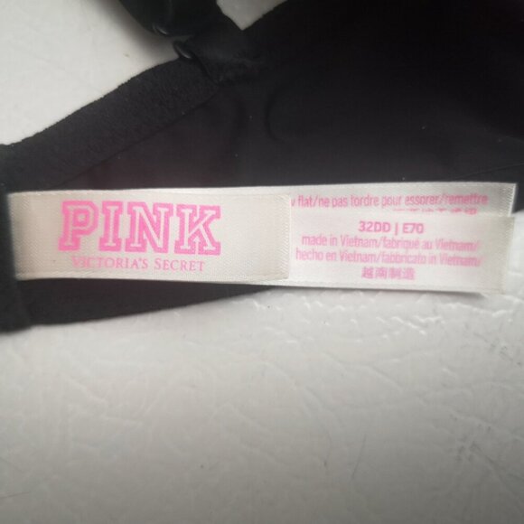 Pink Victoria's Secret Black Size 32DD Lightly Lined Underwire T-shirt Bra - Picture 2 of 7
